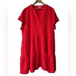 Lucky Brand 3X slub cotton dress. Pockets!